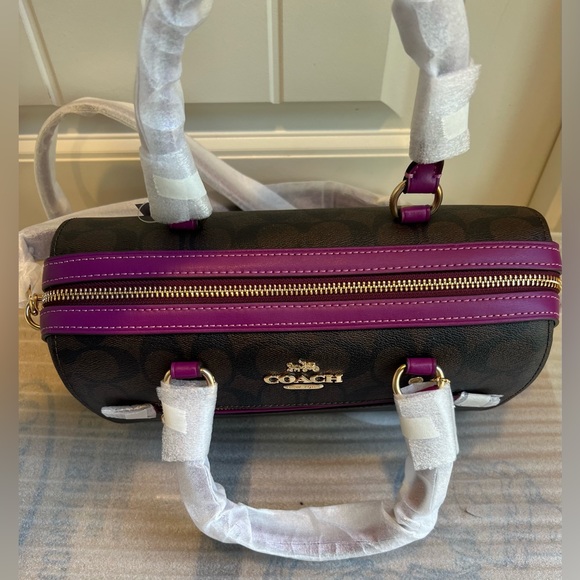 NWT Coach Rowan Satchel in signature Canvas - Picture 8 of 12
